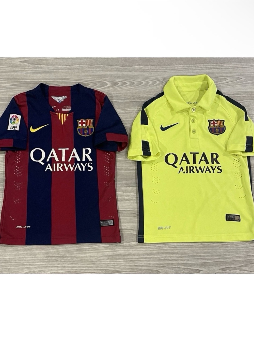 Lot of 2 Nike 2014/15 Barcelona Home Soccer Jersey Football Youth Size XL
